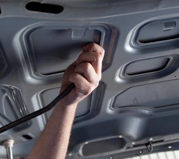 pushing dent from back of panel | sioux falls hail damage repair claim